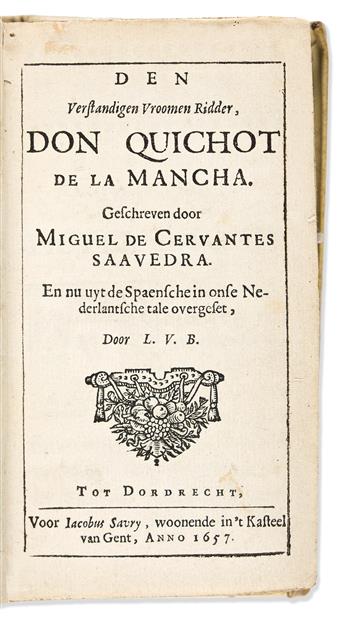 Cervantes, Miguel de (1547-1616) [Don Quixote in Dutch]. Den Verstandigen Vroomen Ridder, Don Quichot de la Mancha.